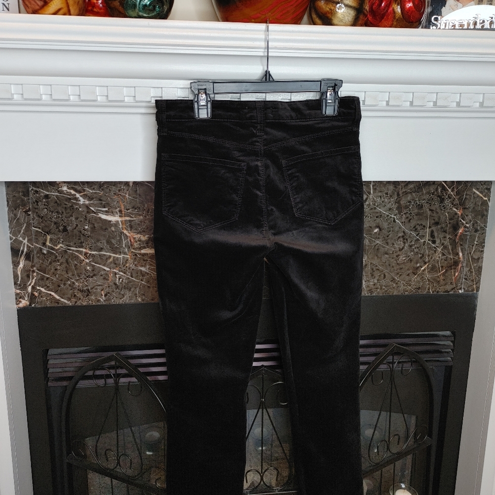 L'AGENCE Marguerite Velvet High Rise Skinny Pants, Noir (Black) 25 - Picture 8 of 13